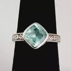 Silpada 925 Sterling Silver & Aqua Frozen Lake Ring R2044